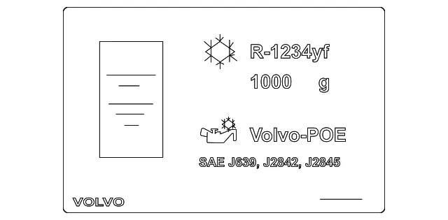 A/C System Information Label - Volvo (32241647)