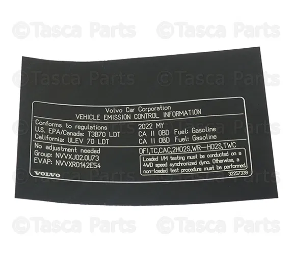 Emission Label - Volvo (32257339)