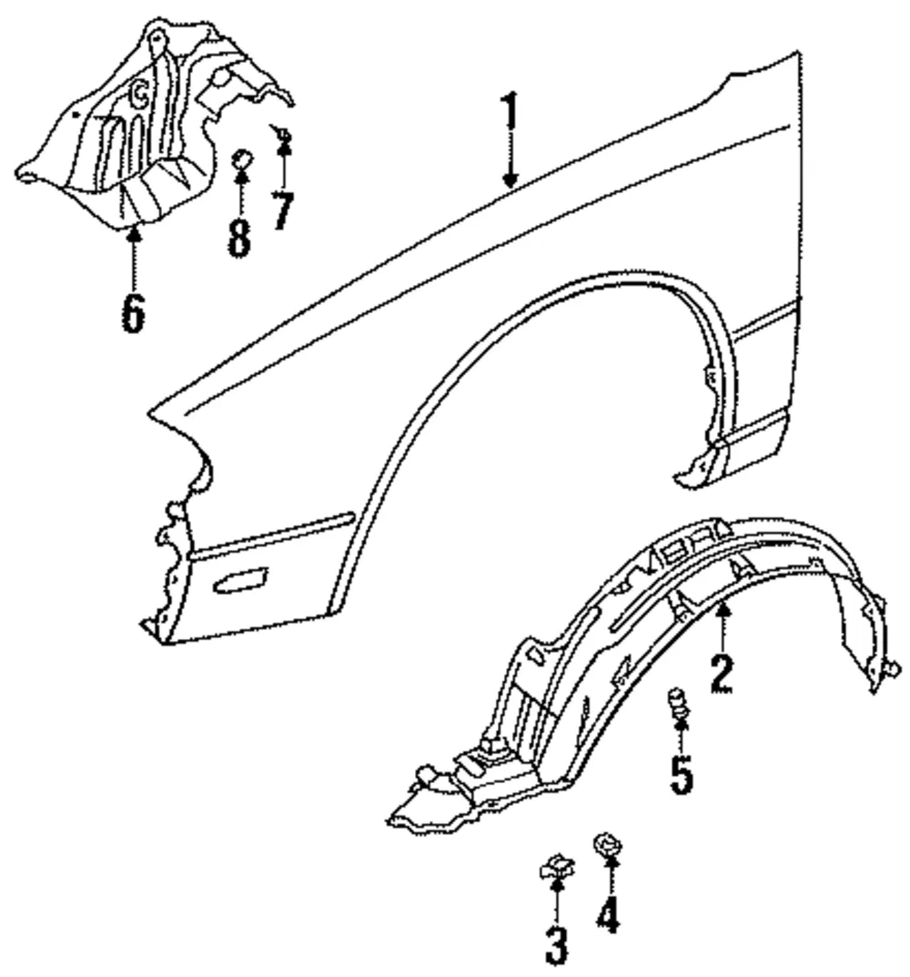 Fender Liner Clip - Nissan (63848-D4000)