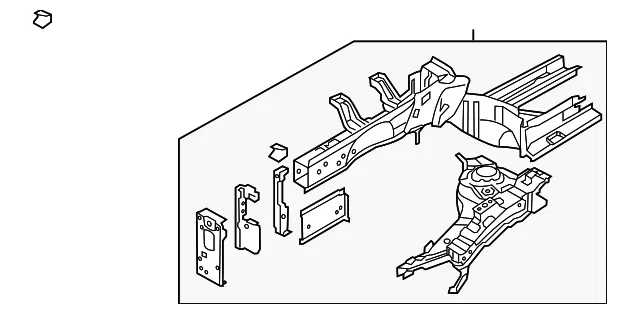 Apron/Rail Assembly - Driver's Side (LH) - Kia (64500-B0000)
