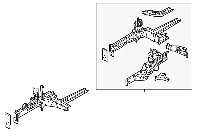 Apron/Rail Assembly - Driver's Side (LH) - Kia (64500-D5000)