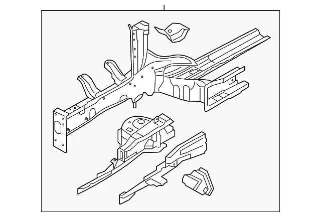 Apron/Rail Assembly - Driver's Side (LH) - Kia (64500-E4001)