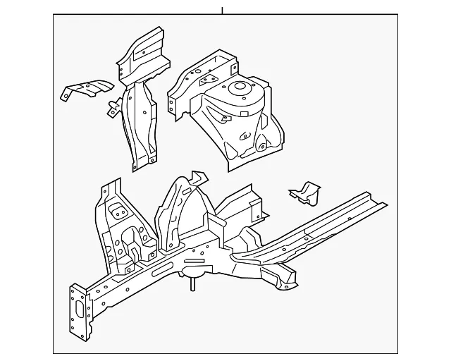 Apron/Rail Assembly - Passenger Side (RH) - Kia (64600-B2500)