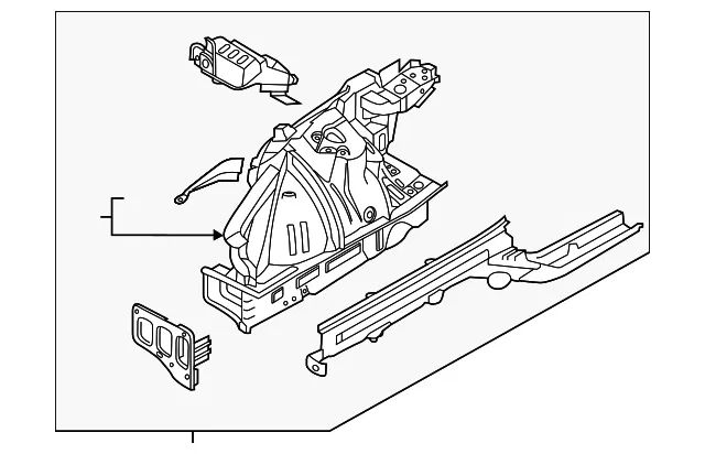 Apron/Rail Assembly - Passenger Side (RH) - Kia (64600-J5000)