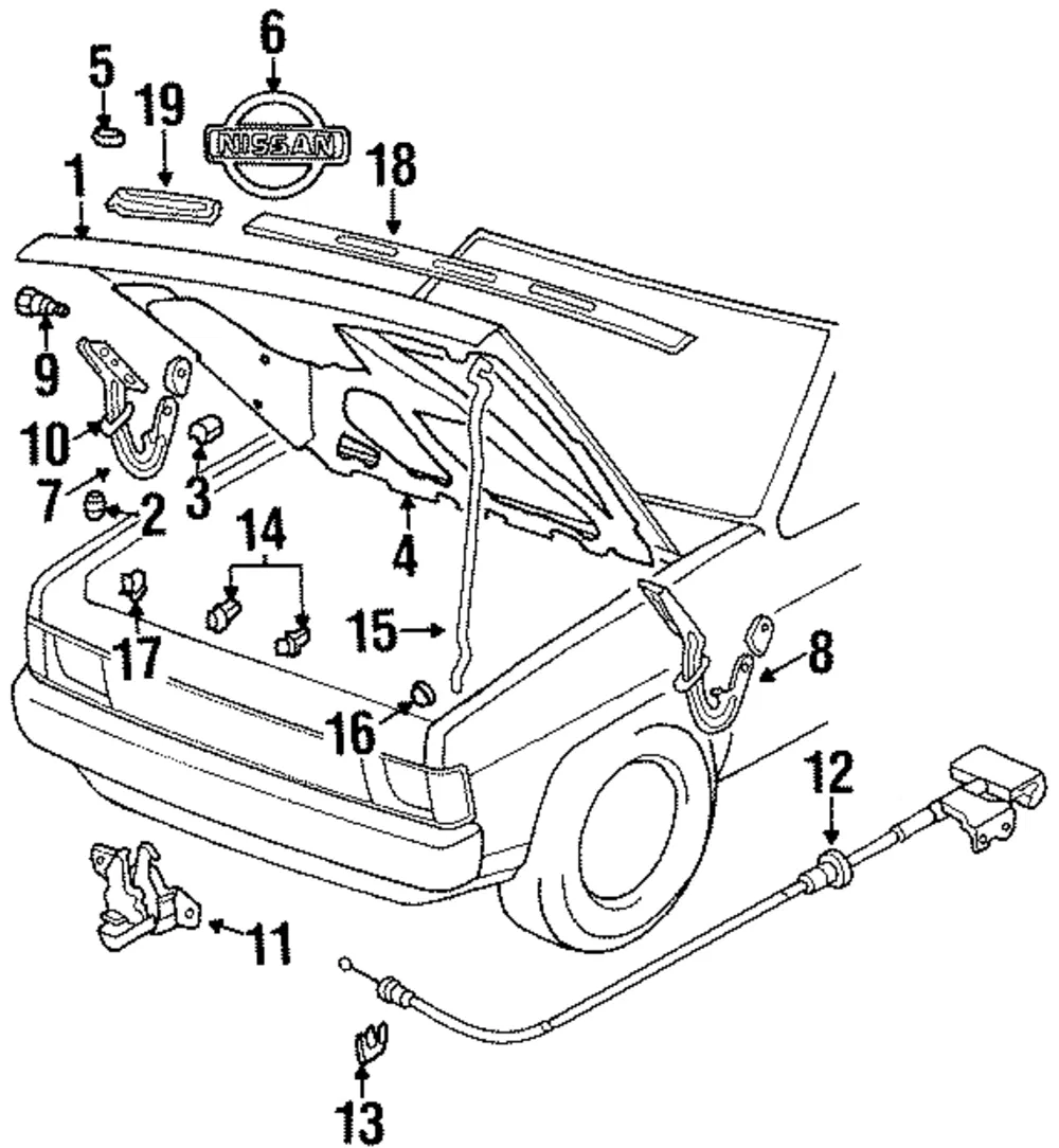 Hood Support Rod Grommet - Nissan (65722-30P10)