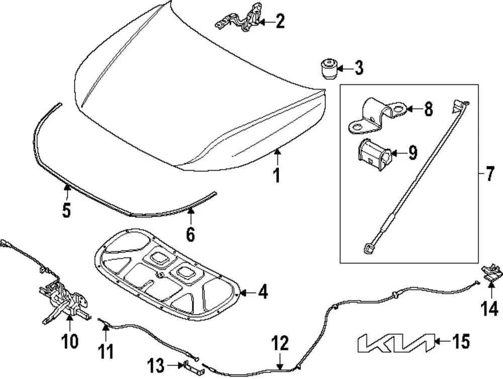 Hood Hinge - Kia (66910-GG000)