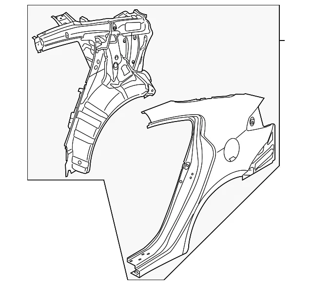 Quarter Panel Assembly - Driver's Side (LH) - Kia (70100-A7A00)