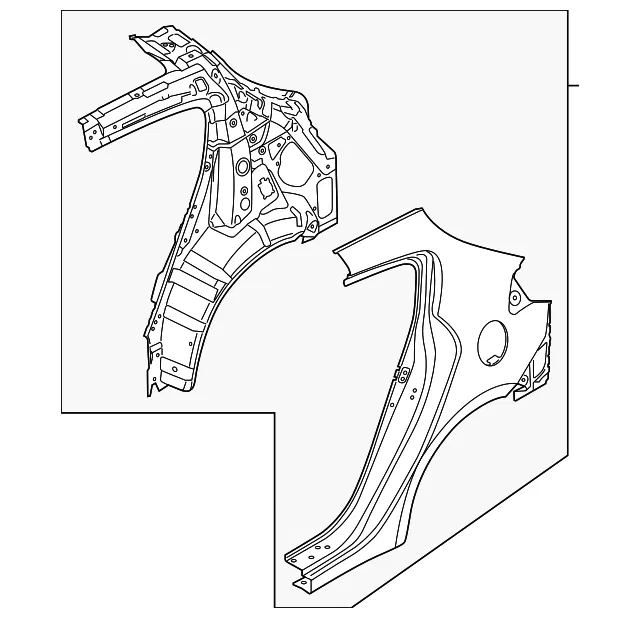Quarter Panel Assembly - Driver's Side (LH) - Kia (70100-A7A80)