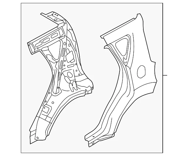 Quarter Panel Assembly - Driver's Side (LH) - Kia (70100-B2A70)