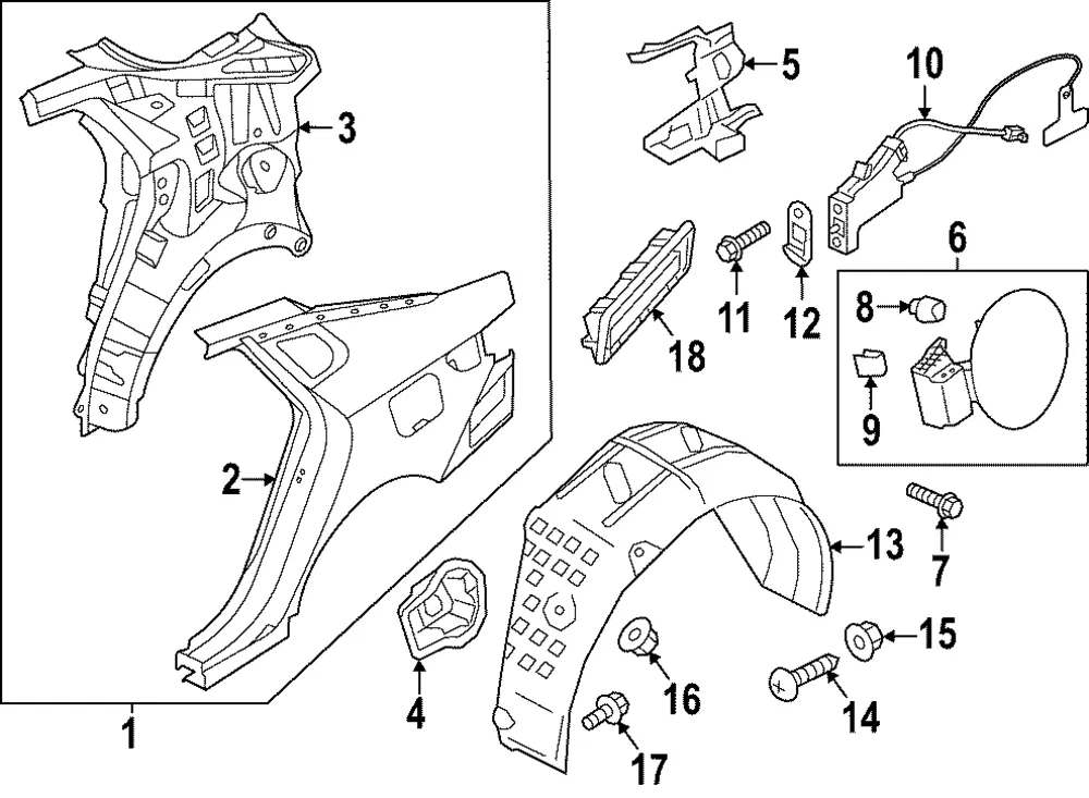 Quarter Panel Assembly - Kia (70100-D4A50)