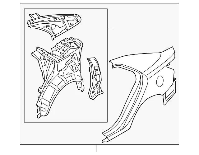 Quarter Panel Assembly - Passenger Side (RH) - Kia (70200-1MA30)
