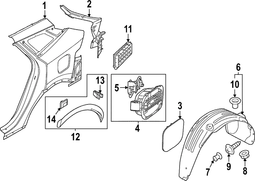 Quarter Panel - Kia (71503-P1C00)