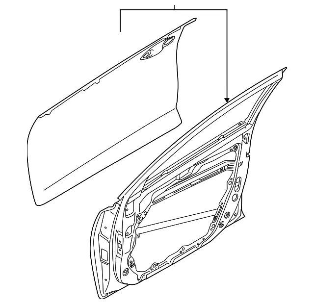 Door Shell - Passenger Side (RH) - Kia (76004-M7000)