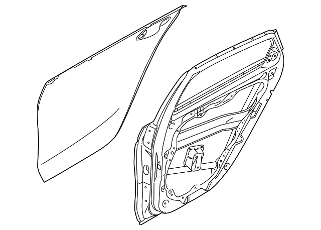 Door Shell - Passenger Side (RH) - Kia (77004-M7000)