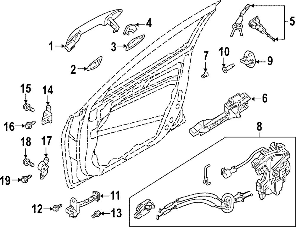 Lower Hinge - Kia (79325-1Y000)