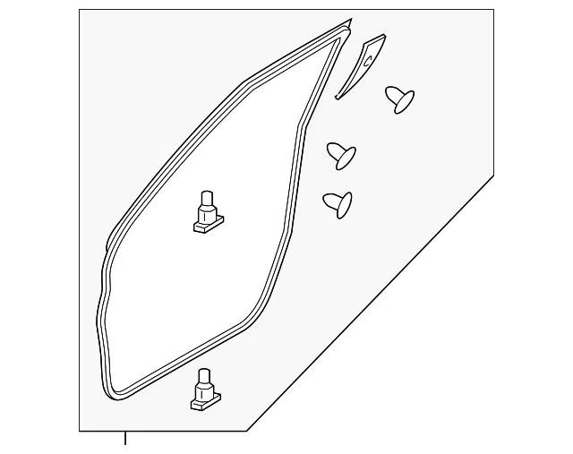 Weatherstrip-Front Door, Left-Hand - Driver's Side (LH) - Nissan (80831-1LA0D)
