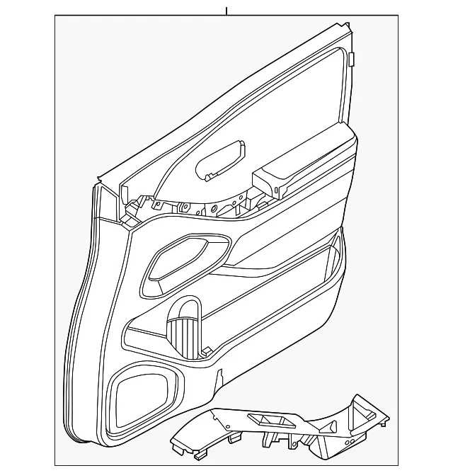 Door Interior Trim Panel - Nissan (80901-9BU6C)