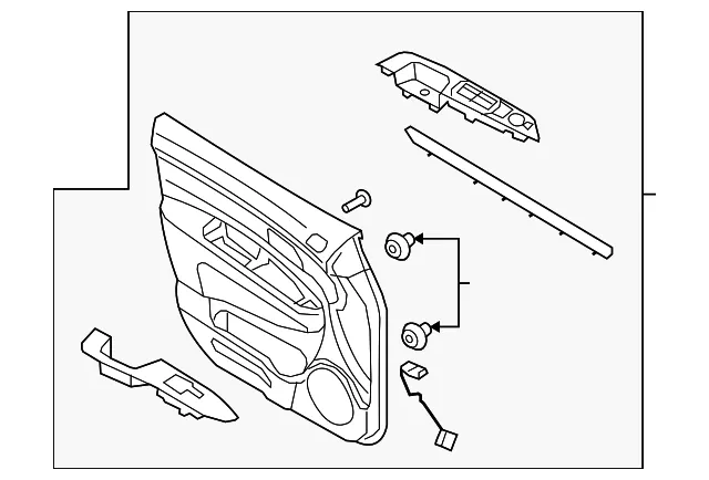 Door Trim Panel - Driver's Side (LH) - Kia (82301-1D5325W)