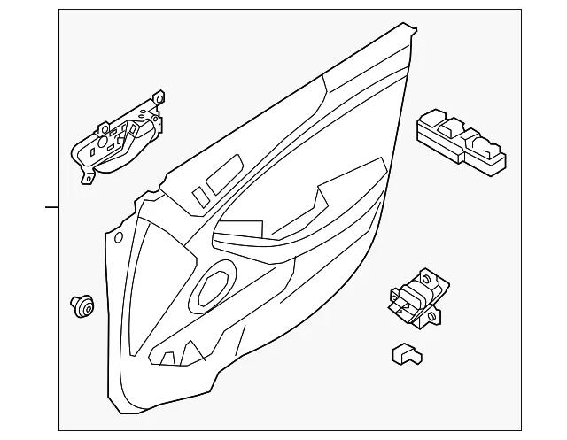 Door Trim Panel - Driver's Side (LH) - Kia (82301-F6170YAZ)