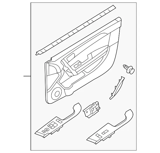 Door Trim Panel - Passenger Side (RH) - Kia (82302-1M430DAX)