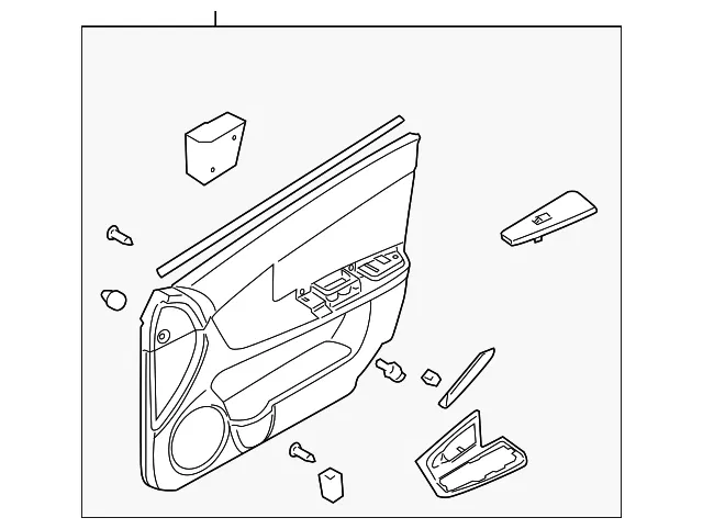 Door Trim Panel - Passenger Side (RH) - Kia (82302-2F060R7)