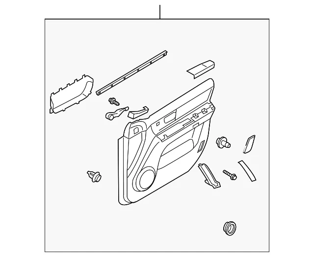 Door Trim Panel - Passenger Side (RH) - Kia (82302-3E050W4)