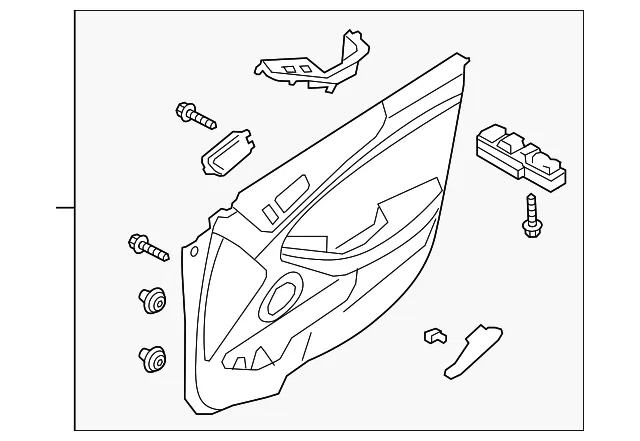Door Trim Panel - Passenger Side (RH) - Kia (82302-3RHF5GDT)