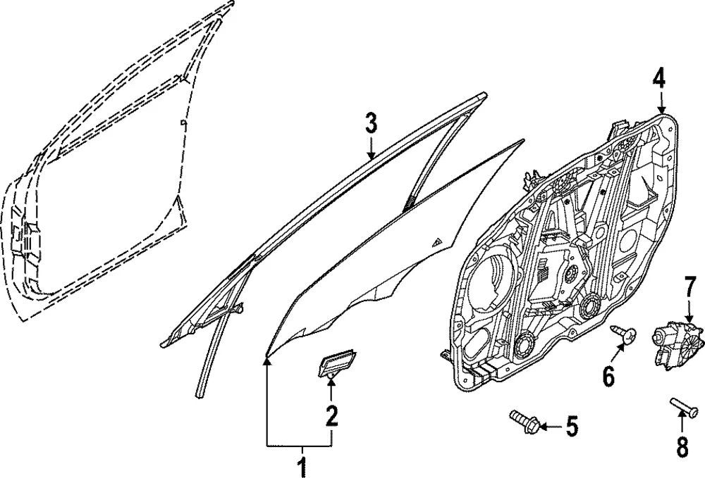 Movable Glass - Kia (82420-DW010)