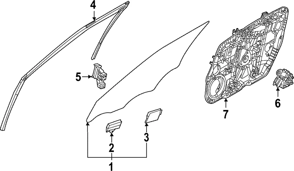 Door Glass - Kia (82420-XG030)