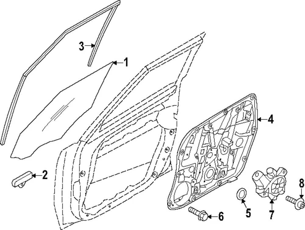 Window Motor - Driver's Side (LH) - Kia (82450-B2000)