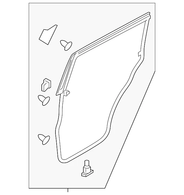 Weatherstrip - Rear Door - Left-Hand - Driver's Side (LH) - Nissan (82831-1LA1A)