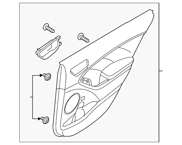 Door Trim Panel - Passenger Side (RH) - Kia (83306-B0040D5D)