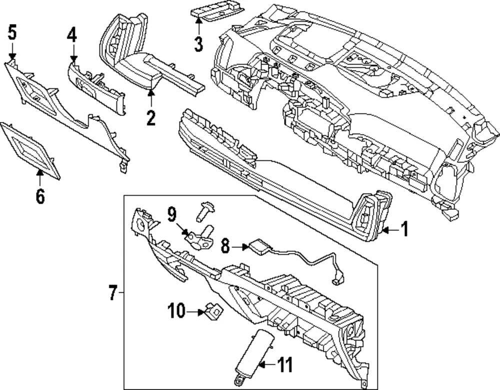 Instrument Panel Molding - Kia (84795-P2AF0FMD)