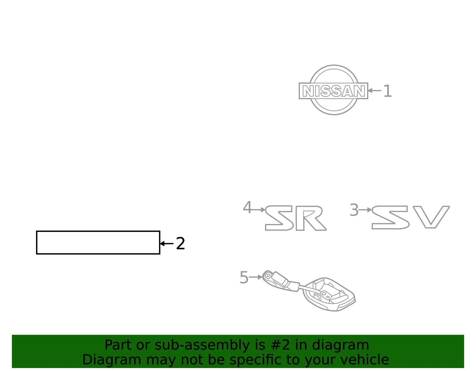 Deck Lid Emblem - Nissan (84890-6LB0A)