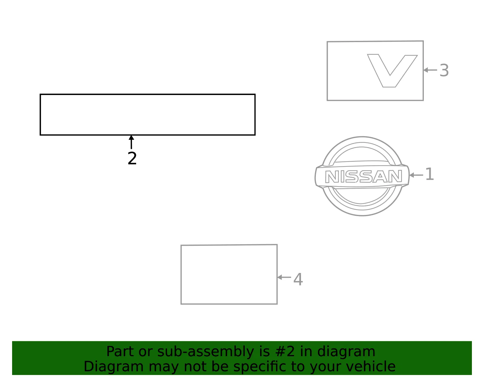 Deck Lid Emblem - Nissan (84895-5EE0B)