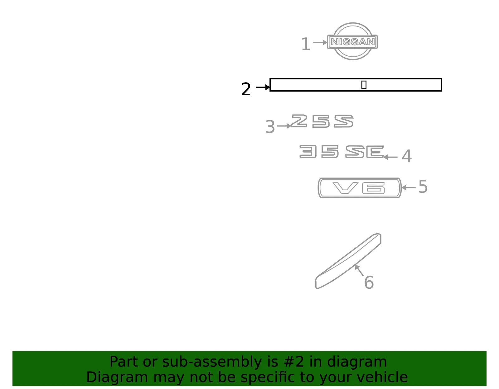 Deck Lid Emblem - Nissan (84895-JB100)