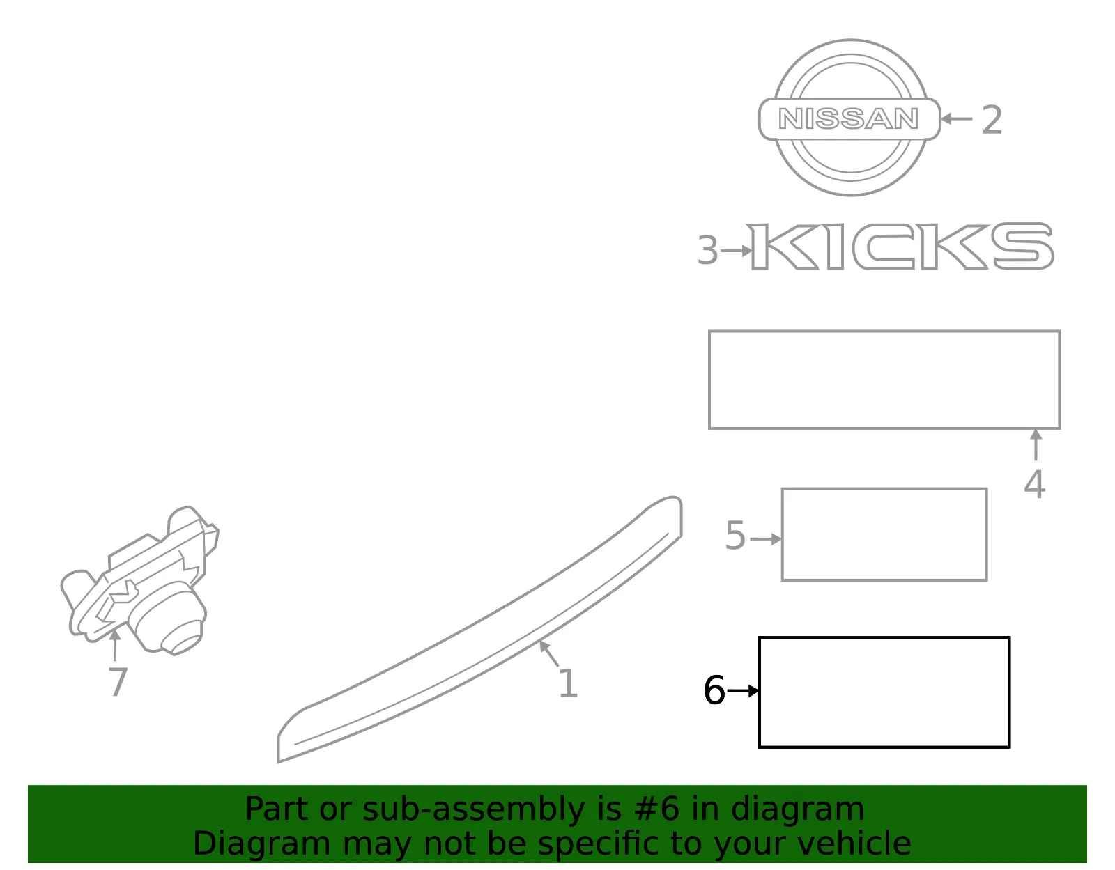Grille Emblem - Nissan (84896-7LG1A)