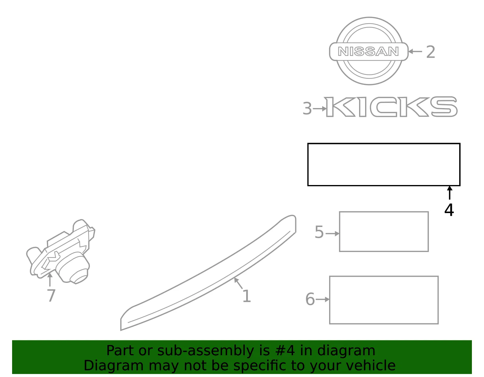 Hatch Emblem - Nissan (84896-7LH1A)
