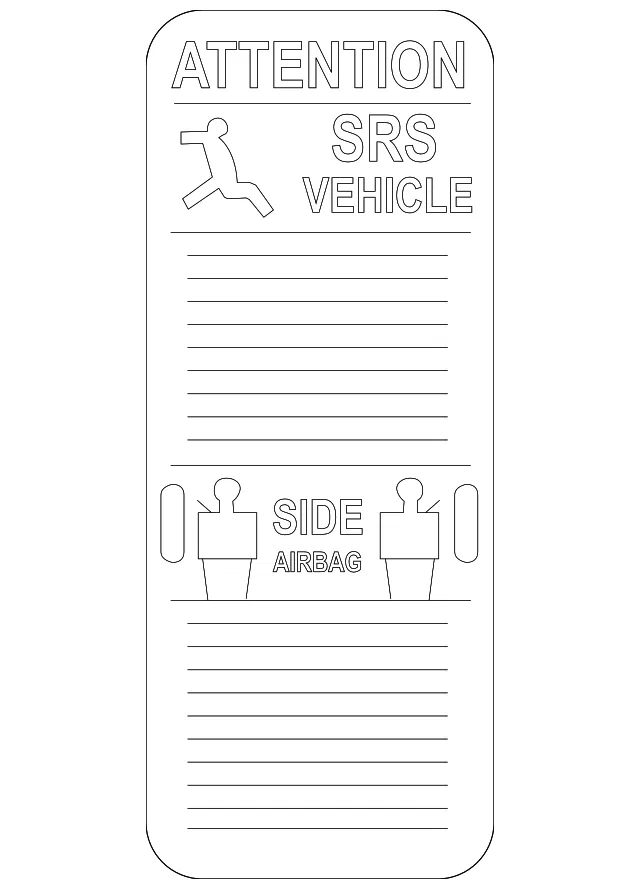 Air Bag Label - Kia (85262-37500)