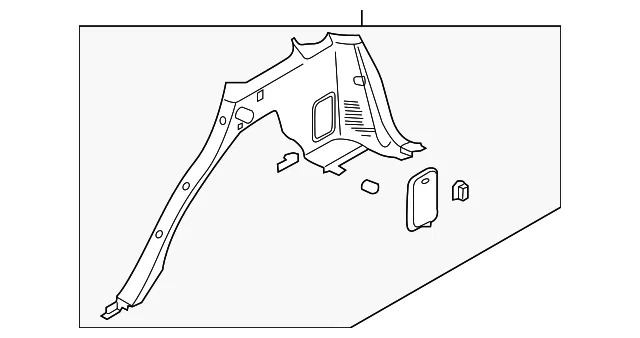 Lower Quarter Trim - Passenger Side (RH) - Kia (85555-3E701CY)