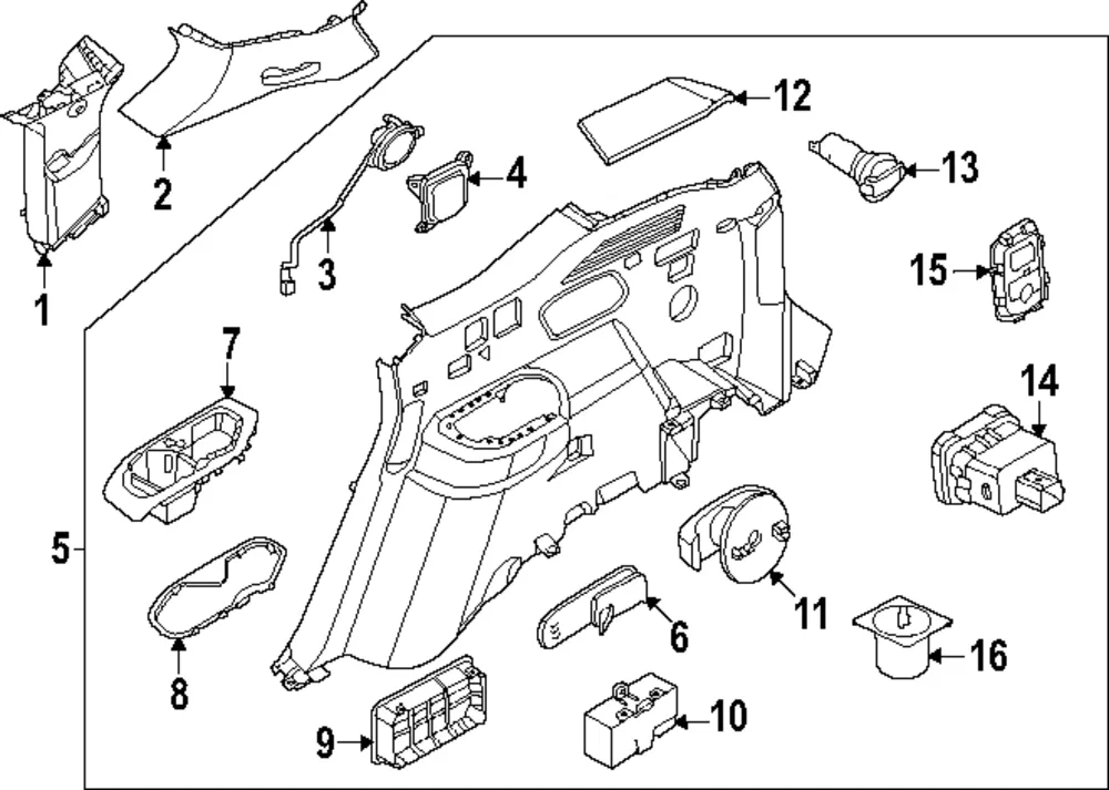 Lower Quarter Trim - Kia (85730-DO100DFS)