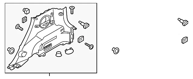 Lower Quarter Trim - Passenger Side (RH) - Kia (85740-E4100GA6)