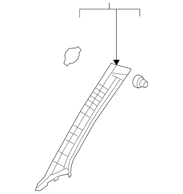 Windshield Pillar Trim - Passenger Side (RH) - Kia (85820-1G050RU)