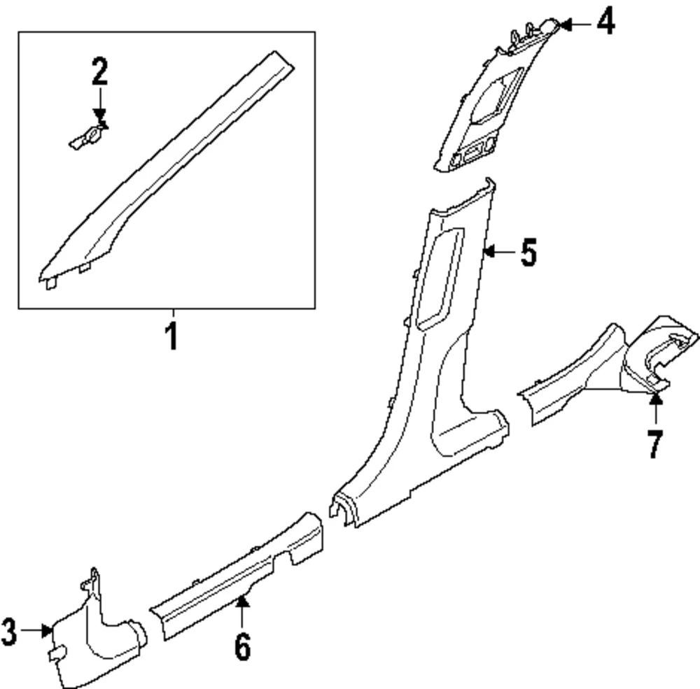 Door Pillar Post Trim Set - Kia (85830-GG100RBQ)