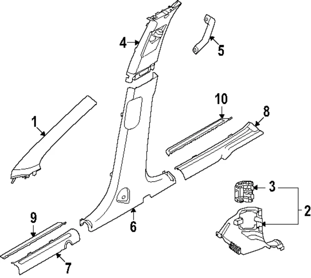 Lower Center Pillar Trim - Kia (85835-DO000CRN)