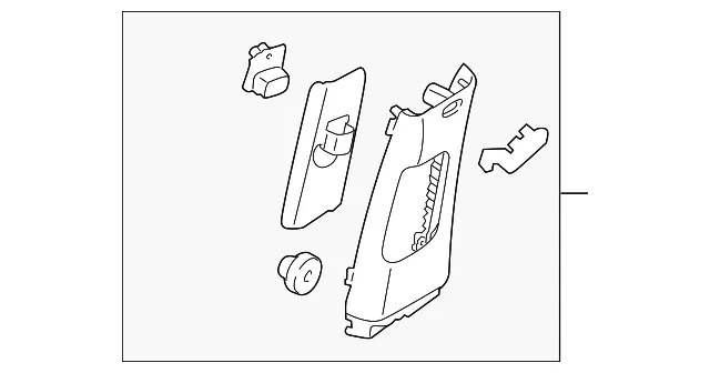 Upper Center Pillar Trim - Passenger Side (RH) - Kia (85840-1U000H9)