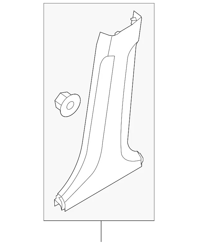 Lower Center Pillar Trim - Passenger Side (RH) - Kia (85845-1M000WK)