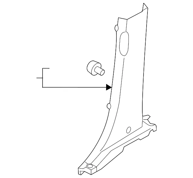 Lower Center Pillar Trim - Passenger Side (RH) - Kia (85845-A9500BND)