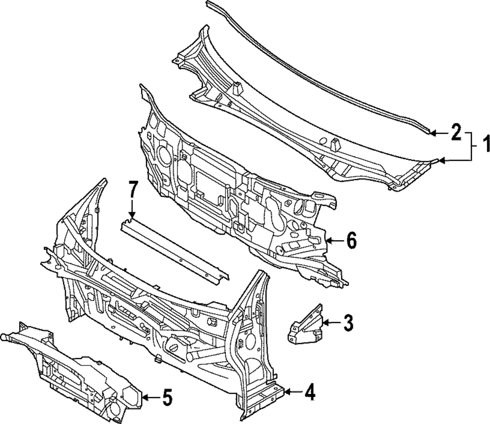 Cowl Grille - Kia (86150-XG000)