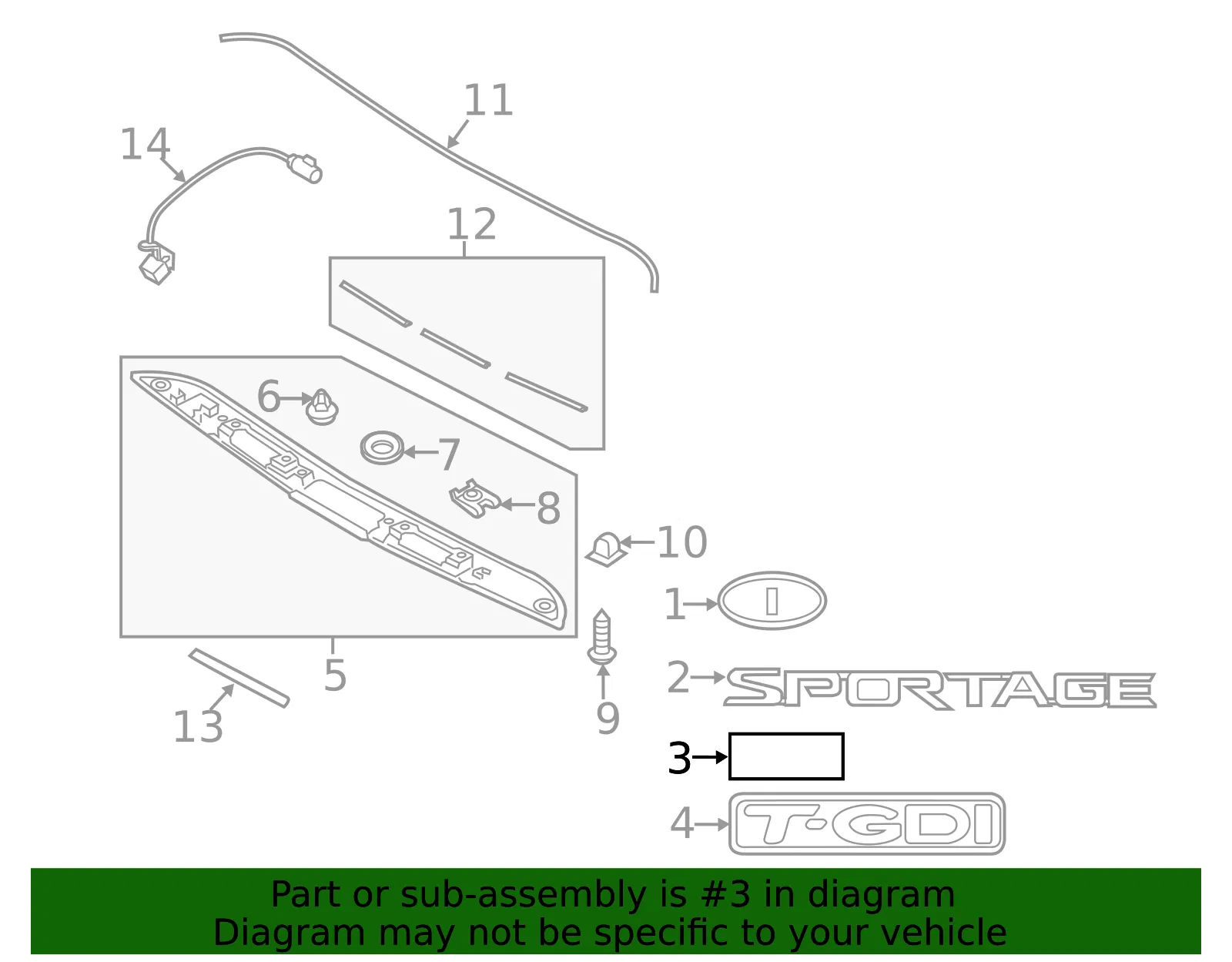 Nameplate - Kia (86314-3W000)
